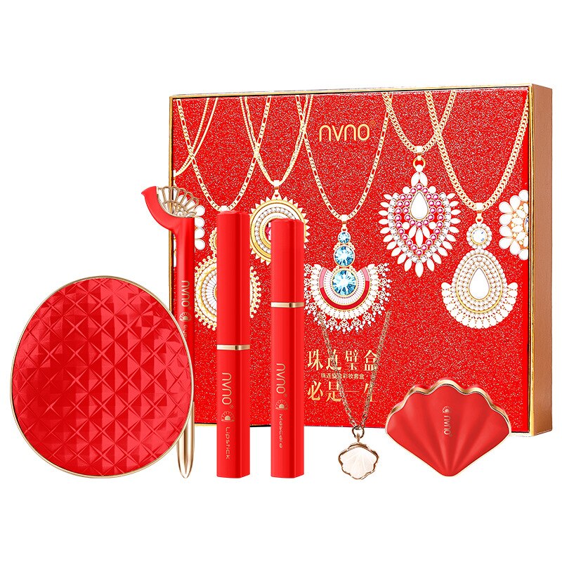 Color Makeup Set 8-piece Cosmetics Set Beauty Makeup Gift Box Valentine's Day Chinese Red Gift Set Kids Makeup Set for Girls