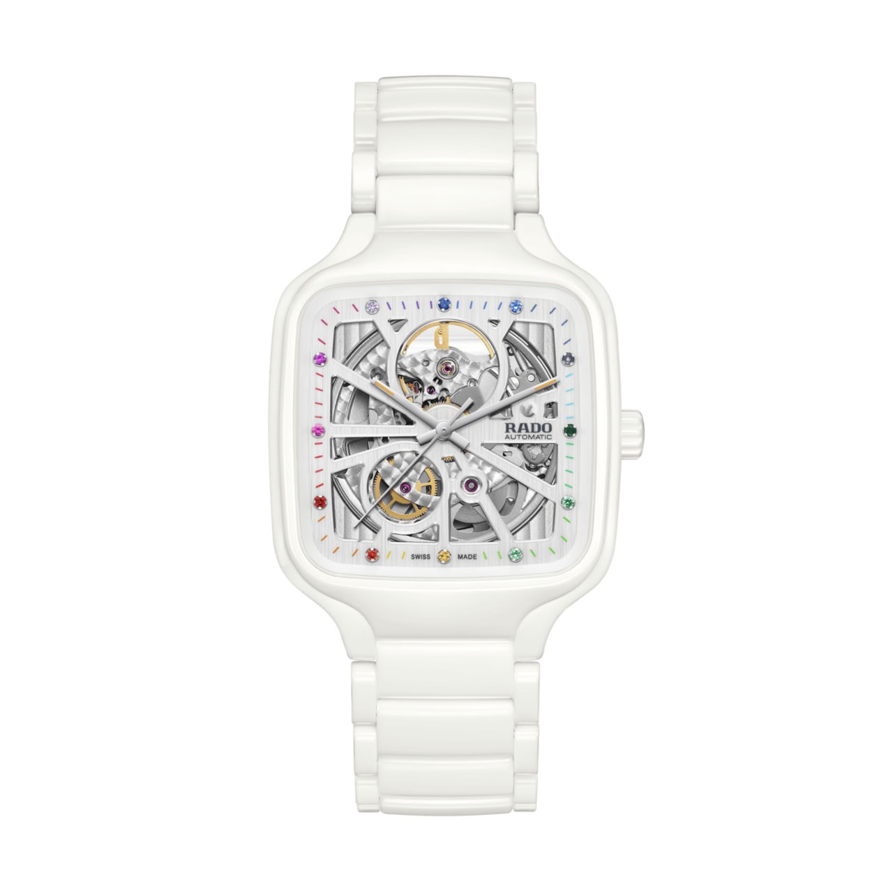 Rado True Square Unisex Watch R27073712 Ceramic Strap 38 mm